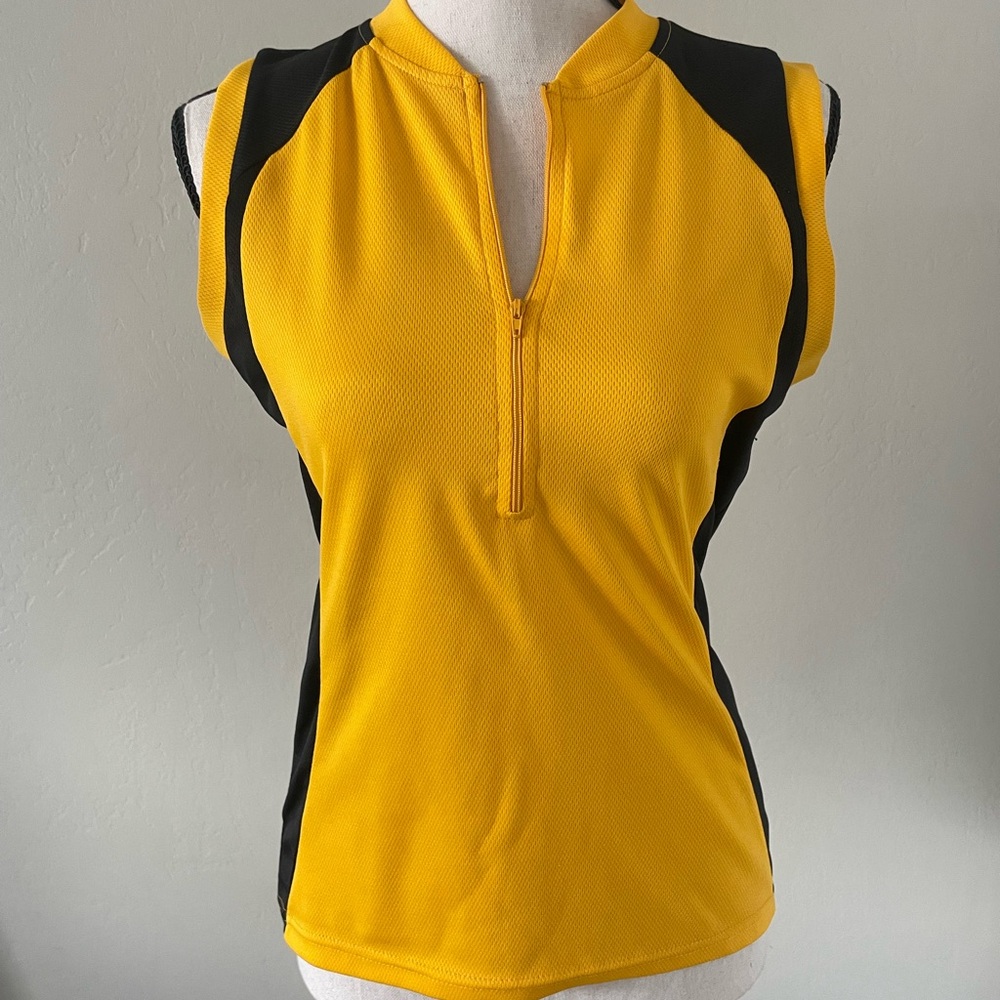Canari Yellow and Black Sleeveless Women's Bike Jersey